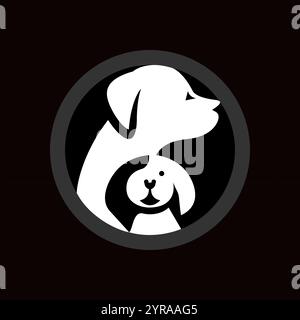 Chien avec silhouette de chiot Illustration de Vecteur