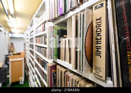 Lyon, Bibliothèque la part-Dieu (centre-est de la France) : collections sonores patrimoniales dans le Silo 15, fermé au public, la plus grande bibliothèque municipale de Fra Banque D'Images