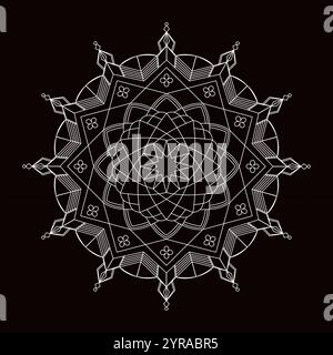 Celestial Mandala Une danse de lignes et de motifs Illustration de Vecteur