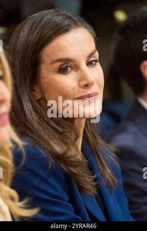 Madrid, Espagne. 03 décembre 2024. La Reine Letizia d'Espagne participe à l'événement de fin de campagne pour promouvoir la sensibilisation à l'accessibilité universelle dans le monde des affaires, organisé à l'occasion de la Journée internationale et européenne du handicap au Centre de référence de l'Etat pour l'autonomie personnelle et les aides techniques le 3 décembre 2024 à Madrid, Espagne. Crédit : album/Alamy Live News Banque D'Images
