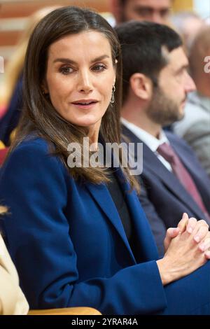 Madrid, Espagne. 03 décembre 2024. La Reine Letizia d'Espagne participe à l'événement de fin de campagne pour promouvoir la sensibilisation à l'accessibilité universelle dans le monde des affaires, organisé à l'occasion de la Journée internationale et européenne du handicap au Centre de référence de l'Etat pour l'autonomie personnelle et les aides techniques le 3 décembre 2024 à Madrid, Espagne. Crédit : album/Alamy Live News Banque D'Images
