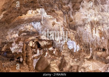 Carlsbad Caverns National Park, Nouveau-Mexique, États-Unis à l'intérieur de la Big Room. Banque D'Images