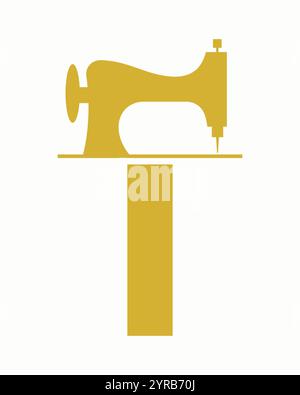 Lettre initiale I Tailor logo Design avec le concept de symbole de machine de couture pour broder, textile, tissu et tissu modèle Illustration de Vecteur