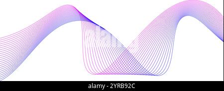 Un motif d'onde fluide et fluide dans des dégradés vibrants de bleu, violet et vert Illustration de Vecteur