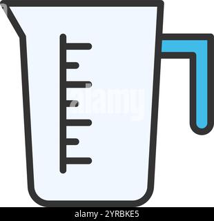 Image vectorielle d'icône de tasse de mesure. Convient pour les applications mobiles, les applications Web et les supports d'impression. Illustration de Vecteur