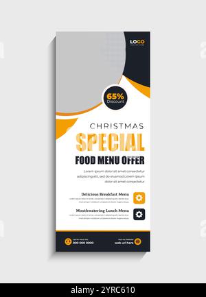 Food Menu standee roll up modèle de bannière Illustration de Vecteur
