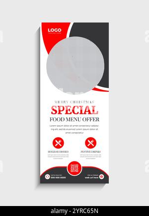 Food Menu standee roll up modèle de bannière Illustration de Vecteur