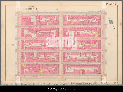 Planche 29, partie de la section 4 : [borné par W. 47th Street, neuvième Avenue, W. 42nd Street et onzième Avenue] 1913 par Bromley, Walter Scott Banque D'Images