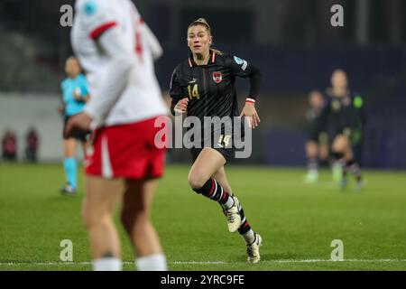 Vienne, Autriche. 03 décembre 2024. Vienne, Autriche, 3 décembre 2024 : Marie Therese Hobinger (14 Autriche) en action lors du match de qualification européenne des femmes contre la Pologne au Viola Park, Vienne Tom Seiss/SPP (Tom Seiss/SPP) crédit : SPP Sport Press photo. /Alamy Live News Banque D'Images