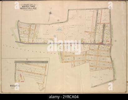 Queens, Vol. 2, double page plate No 26 ; partie du quartier Two Middle Village ; [carte bornée par Juniper Swamp Road, Furmanville Road, Dryharbor Road, Washington Road ; incluant Cooper Avenue, Barnum Ave., Metropolitan Ave., Juniper Ave.] ; Woodside ; [carte bornée par Thomson Ave., Greenpoint Ave. ; incluant Waverly PL., Betts Ave.] 1903 Banque D'Images