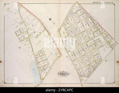 Queens, Vol. 1A, plaque double page n° 23 ; fait partie du quartier 4 Jamaïque. [MAP Bounded by Boundry Line of City of New York, Brookville Blvd., Merrick Rd., 220th New, Ross réunis] 1918 Banque D'Images