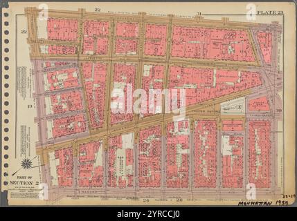 Planche 23, partie de la section 2 : [Bounded by Broadway, E. 8th Street, réunissant Marks place, second Avenue et E. Houston Street.] 1955 Banque D'Images