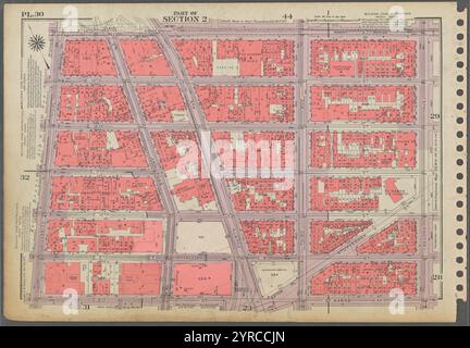 Planche 30, partie de la section 2 : [Bounded by E. 14th Street, second Avenue, regroupant Marks place, E. 8th Street et University place.] 1955 Banque D'Images