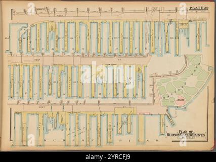 Planche 39 : Plan des quais de la rivière Hudson 1927 Banque D'Images