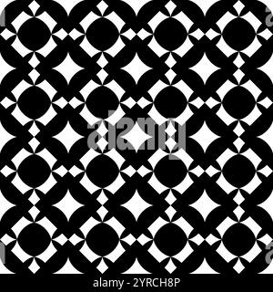 Motif sans couture avec motifs géométriques en noir et blanc Banque D'Images