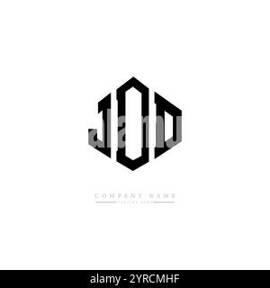 Logo de lettre JDD en forme de polygone. Logo en forme de polygone et de cube JDD. Modèle de logo vectoriel hexagonal JDD couleurs blanches et noires. Monogr JDD Illustration de Vecteur
