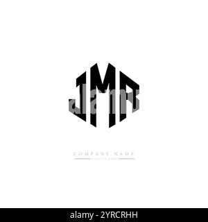 Conception de logo de lettre JMR avec forme de polygone. Conception de logo en forme de polygone et de cube JMR. Modèle de logo vectoriel hexagonal JMR couleurs blanches et noires. Monogr JMR Illustration de Vecteur