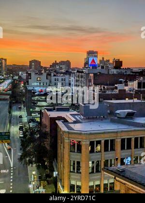 Coucher de soleil sur Boston Backbay Banque D'Images