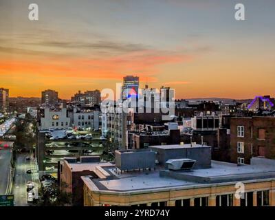 Coucher de soleil sur Boston Backbay Banque D'Images