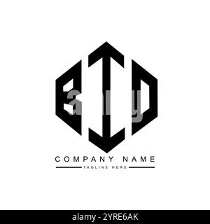 Conception de logo de lettre BIO avec forme de polygone. Conception de logo en forme de polygone BIO et de cube. Modèle de logo vectoriel BIO hexagone couleurs blanches et noires. BIO monogr Illustration de Vecteur