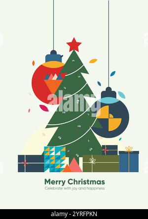 Un souhait de Noël minimaliste Illustration de Vecteur
