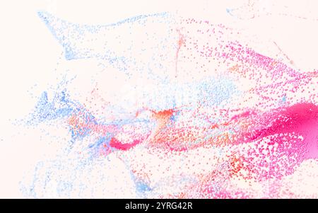 Particules éclaboussures abstraites, particules colorées, rendu 3D. illustration 3d. Banque D'Images