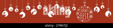 vecteur eps avec boules suspendues de couleur blanche sur fond coloré avec différentes icônes abstraites pour les concepts de noël et d'hiver, grand flocon de neige Illustration de Vecteur