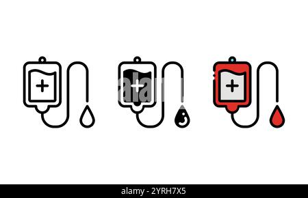 icône poche de sang. Cette icône vectorielle peut également être utilisée pour des conceptions, des interfaces utilisateur, des éléments web, des éléments infographiques, des présentations et autres Illustration de Vecteur