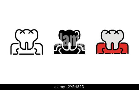 icône dents. icône vectorielle avec contour, glyphe et style de contour plein. qui représente la santé dentaire et les cliniques dentaires. concept de santé Illustration de Vecteur