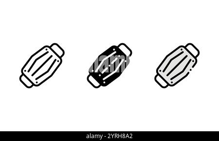 Masque facial ou icône de masquage dans un style différent. qui représente la protection du nez et de la bouche contre les virus et les substances nocives Illustration de Vecteur
