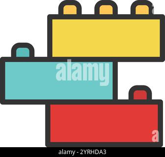 Image vectorielle d'icône de blocs. Convient pour les applications mobiles, les applications Web et les supports d'impression. Illustration de Vecteur