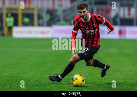 Milan, Italien. 03 décembre 2024. Christian Pulisic de l'AC Milan vu en action lors du match de football Coppa Italia 2024/25 entre l'AC Milan et l'US Sassuolo au stade San Siro crédit : dpa/Alamy Live News Banque D'Images