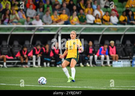 MELBOURNE, AUSTRALIE. 4 décembre 2024. Sur la photo : Charlotte Grant de l'australien Matildas lors de l'Australia Matildas vs Chinese Taipei International Friendly au parc AAMI de Melbourne le 4 décembre 2024. Crédit : Karl Phillipson/Alamy Live News Banque D'Images