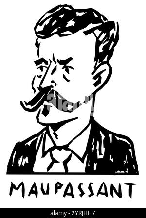 Portrait de Guy de Maupassant Banque D'Images