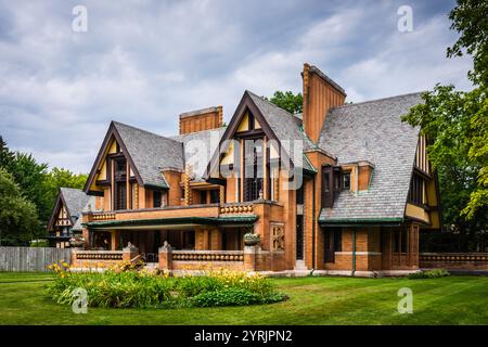 Chicago, il États-Unis - 21 juillet 2017 : Moore House, également connu sous le nom de Moore-Dugal Residence, est une maison conçue par Frank Lloyd Wright dans le renouveau Tudor Banque D'Images