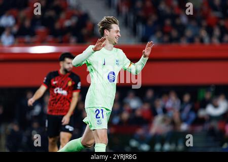 Palma de Majorque, Espagne. 03 décembre 2024. Frenkie de Jong (FC Barcelone) vu en action lors du match de LaLiga EA entre le RCD Mallorca et le FC Barcelone à Estadi Mallorca son Moix. Scores finaux RCD Mallorca 1-5 FC Barcelone. Crédit : SOPA images Limited/Alamy Live News Banque D'Images