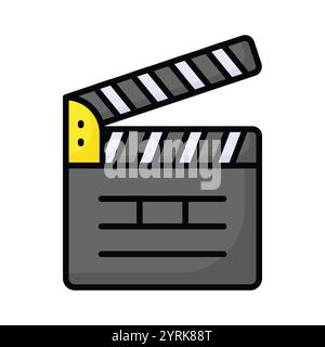 Planche de clapper de film, icône de dispositif de réalisation de film dans un style moderne, vecteur prêt à l'emploi Illustration de Vecteur