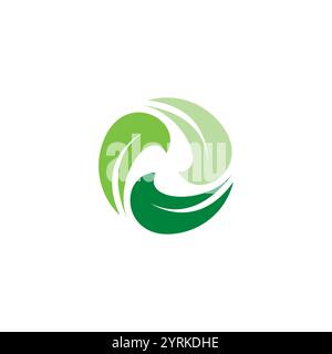 Logo abstrait à trois feuilles. Icône feuille organique Illustration de Vecteur