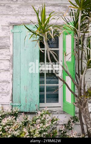 Bahamas, Abacos, Loyalist Cays , Elbow Cay , Elbow Cay, Hope Town : détail de la ville Banque D'Images