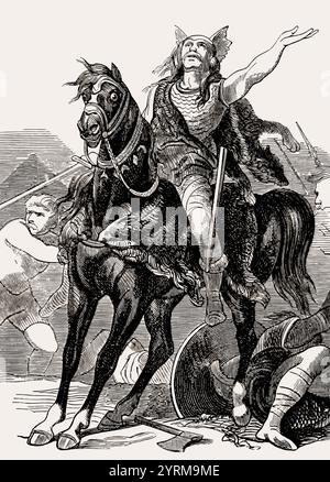 Clovis, Chlodovechus, Chlodwig I., Chlodowech, 466-511, roi des Francs de la dynastie mérovingienne, à la bataille de Tolbiac, Ve siècle Banque D'Images