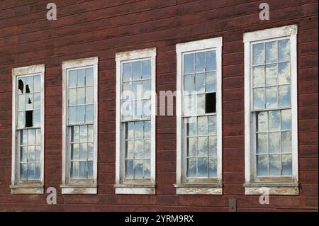 Kennecott Mill Town (ancienne mine de cuivre en exploitation 1911-1938). Vitres du groupe motopropulseur. Site historique national de Kennecott. Intérieur. Alaska. ÉTATS-UNIS. Banque D'Images