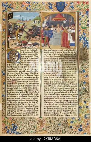 Baptême de Clovis par Saint Remigius, cathédrale de Reims, 496, Clovis, Chlodovechus, Chlodwig I., Chlodowech, 466-511, roi des Francs de la dynastie mérovingienne Banque D'Images