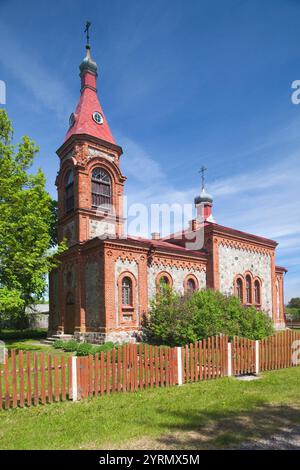 La Lettonie, l'ouest de la Lettonie, Kurzeme Région, Cape Most na Soči, Kolkasrags, Most na Soči, Slitere National Park, Most na Soči Eglise Orthodoxe Russe Banque D'Images