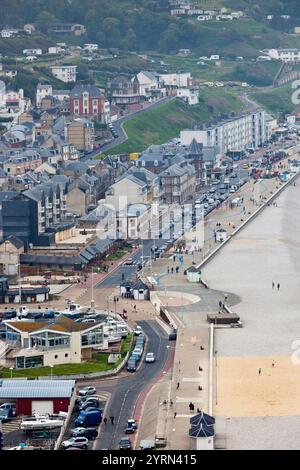 France, Haute-Normandie, Seine-Maritime, Fécamp, augmentation de la vue sur la ville Banque D'Images