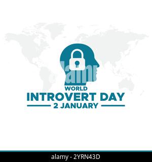 Journée mondiale des introvertis. Les gens, la maison et le cœur. Idéal pour les cartes, les bannières, les affiches, les médias sociaux et plus encore. Fond blanc. Illustration de Vecteur