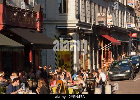 France, Haute-Normandie, Seine-Maritime, Rouen, Place du Vieux Marche, cafés, NR Banque D'Images