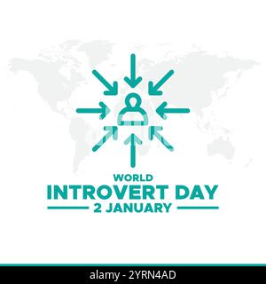 Journée mondiale des introvertis. Les gens, la maison et le cœur. Idéal pour les cartes, les bannières, les affiches, les médias sociaux et plus encore. Fond blanc. Illustration de Vecteur