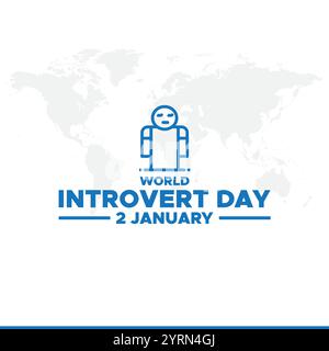 Journée mondiale des introvertis. Les gens, la maison et le cœur. Idéal pour les cartes, les bannières, les affiches, les médias sociaux et plus encore. Fond blanc. Illustration de Vecteur