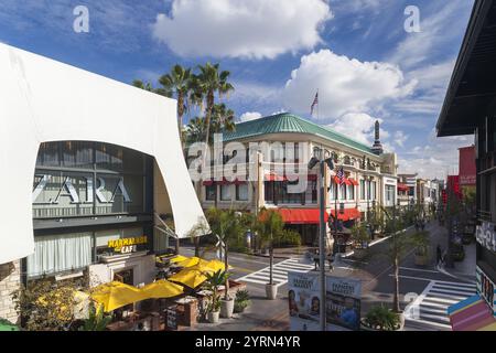 États-Unis, Californie, Los Angeles, West Hollywood, le centre commercial en plein air Grove. Banque D'Images