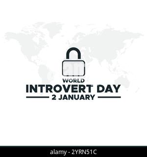 Journée mondiale des introvertis. Les gens, la maison et le cœur. Idéal pour les cartes, les bannières, les affiches, les médias sociaux et plus encore. Fond blanc. Illustration de Vecteur